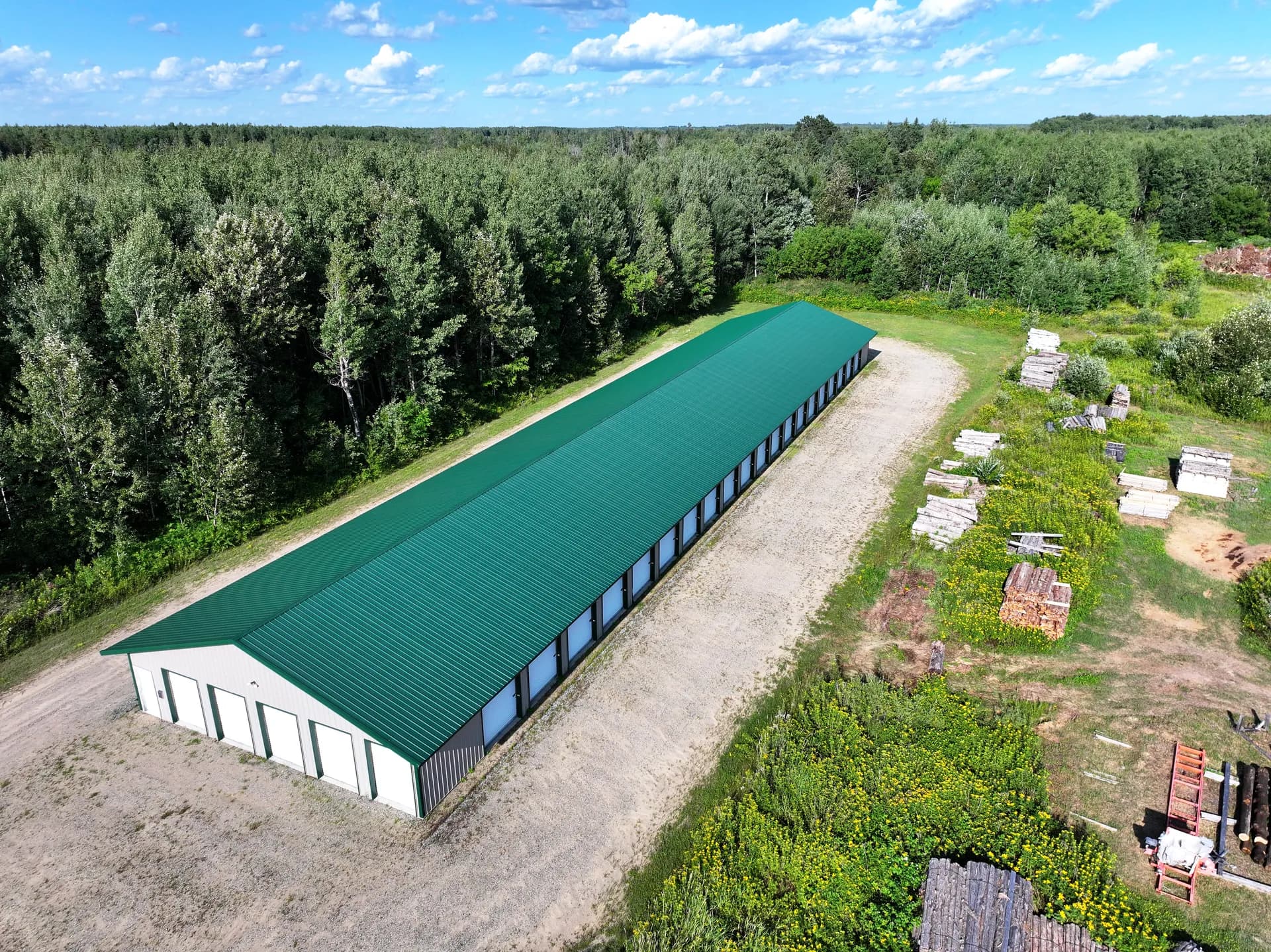Aerial view of Balsam Self Storage facility in Bovey, MN